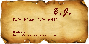 Böhler Júnó névjegykártya